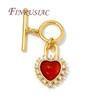 18K Gold Plated Red Stone with Zircon Toggle Clasps Accessories For Bracelets,Connectors For Jewelry OT Clasps Findings