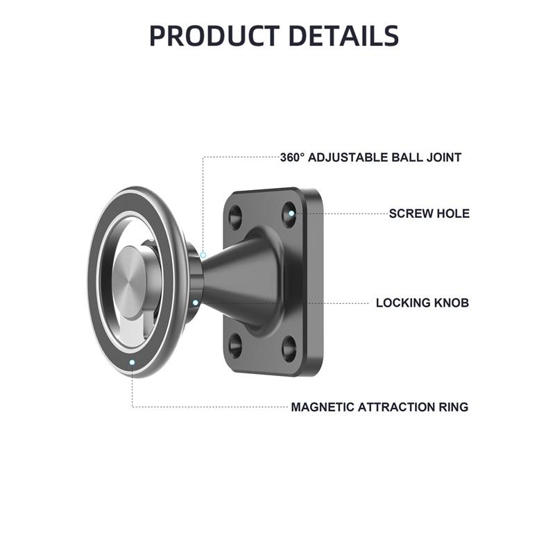 Magnetic Wall Mount Phone Holder For Truck/Car/Boat/Wall/Desk,Compatible All Smartphone,360 Degree Free Rotation