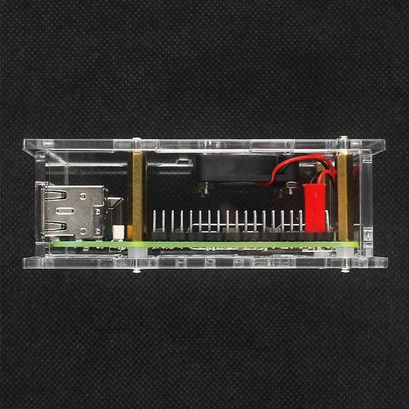 Raspberry Pi 5 Acrylic Case with Cooling Fan