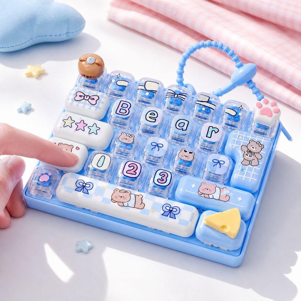Plastic 26 Key Press Button Toy 26 Key Push Sensory Toy  Bag Ornament