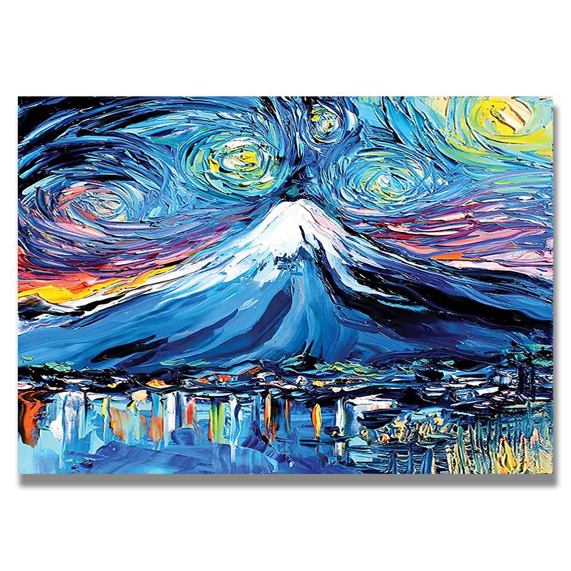 Starry Night by Vincent Van Gogh Famous Artist Art Print Wall Picture Canvas Oil Painting Home Wall Decor