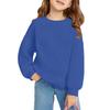 Winter Boy And Girls Round Neck Pullovers For Kids Long Sleeved T-shirt Solid Color Baby Tops