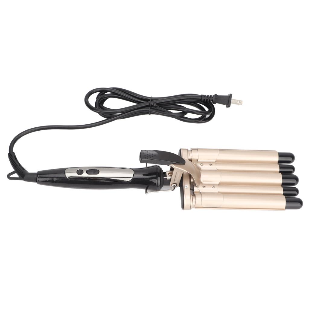 Fer à Boucler Électrique Baguette Contrôle de Température 15 Vitesses Bigoudis Cheveux 5 Barils avec Affichage Numérique