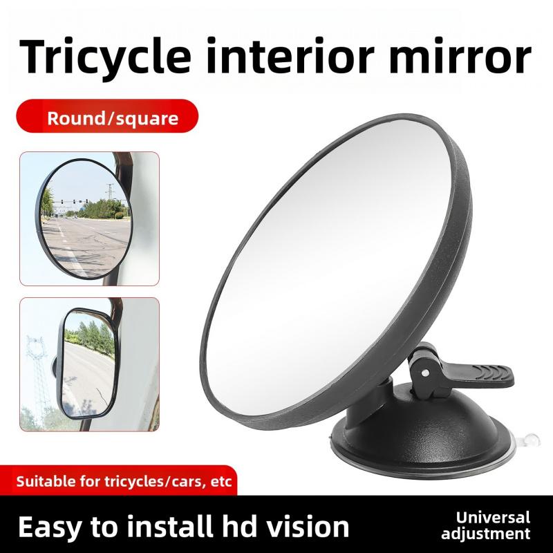 Universal Suction Cup Rearview Mirror, Round & Square Styles, HD Anti-Glare, Strong Suction, Easy Installation, Fit Most Cars.
