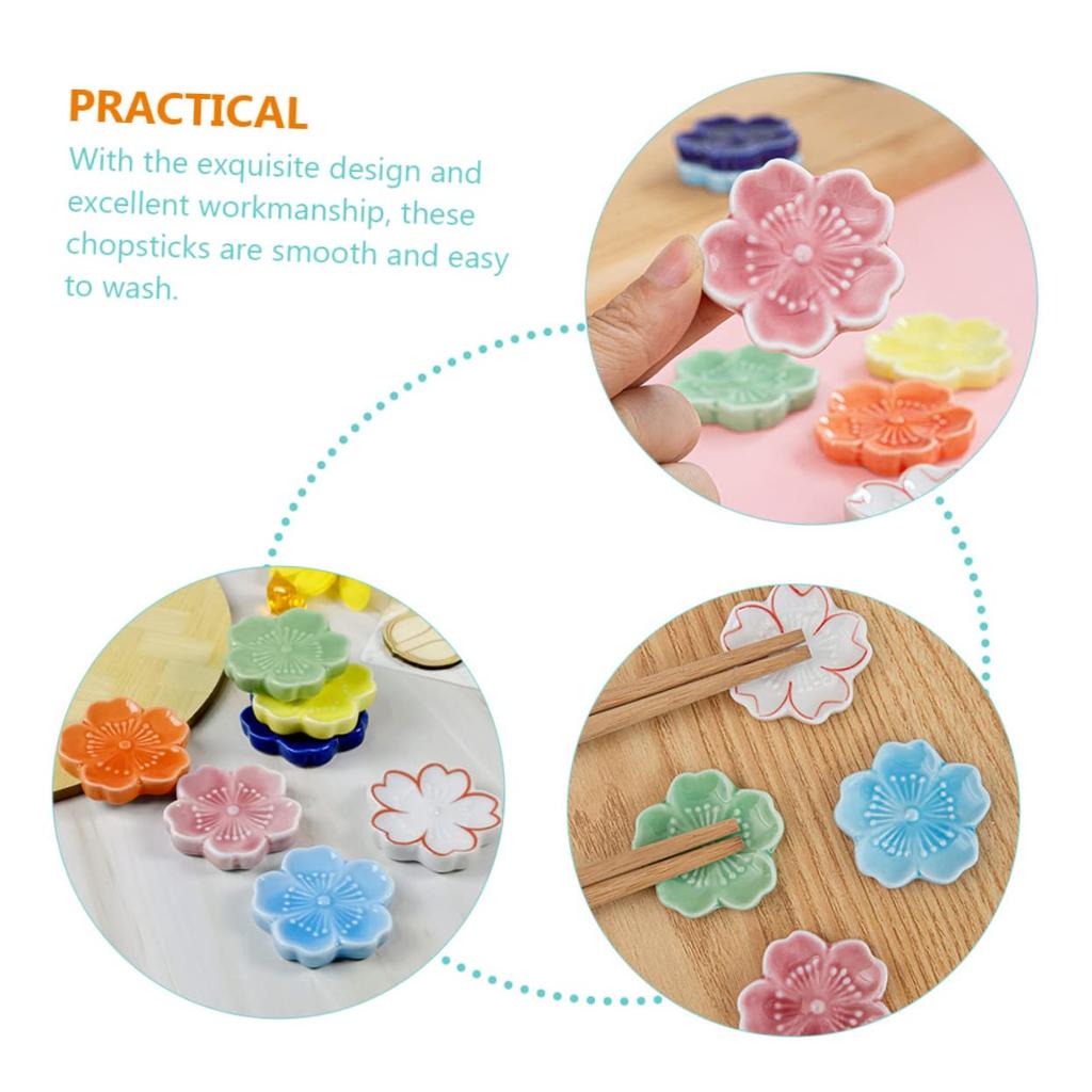 HOLIDYOYO Keramik Kirschblüte Essstäbchen Japanischer Stil Essstäbchen Gemusterte Essstäbchen Japanische Niedliche Essstäbchen Japanische Essstäbchen Liebliche Essstäbchen