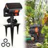 16-Hole Adjustable Oscillating Sprinkler with Solid Base - Automatic Swing Irrigation System for Lawns and Gardens, Black & Oran