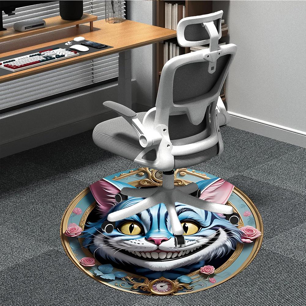 1pc Cat Wonderland Office Round Area Rug, Indoor Mat Suitable For Office, Under Office Chairs Bedroom Living Room Home Decor, Room Deco