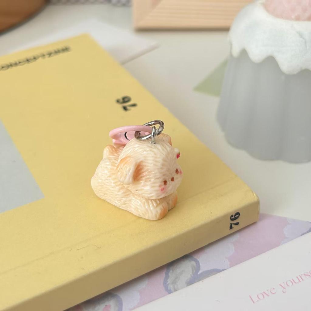 Creative 3D Resin Puppy Keychain - Cute Cartoon Teddy Bag Charm