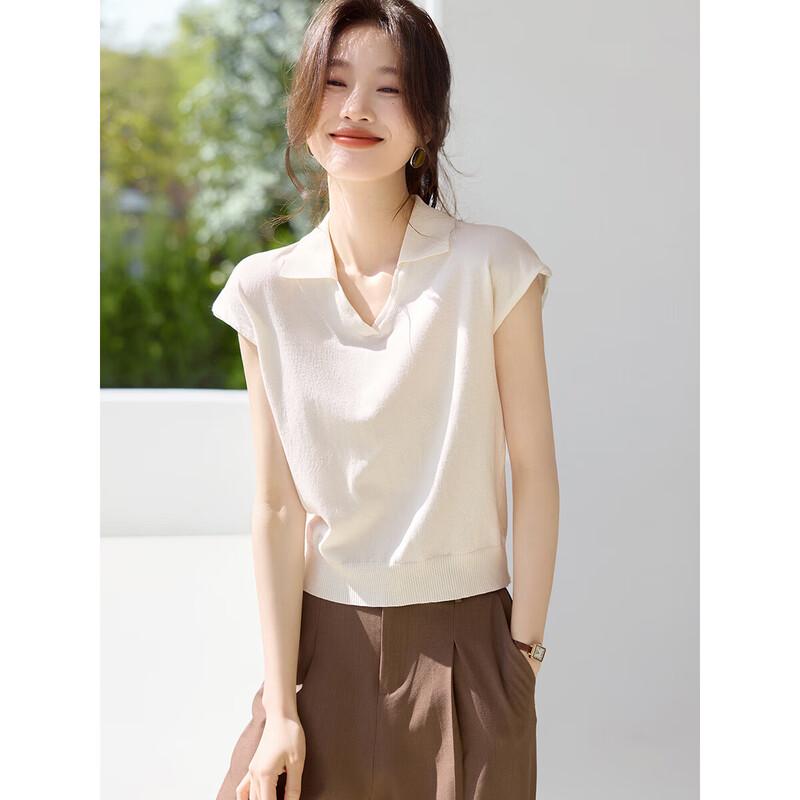 Women s Slim Fit Knit Polo V-Neck Short Sleeve Top XL