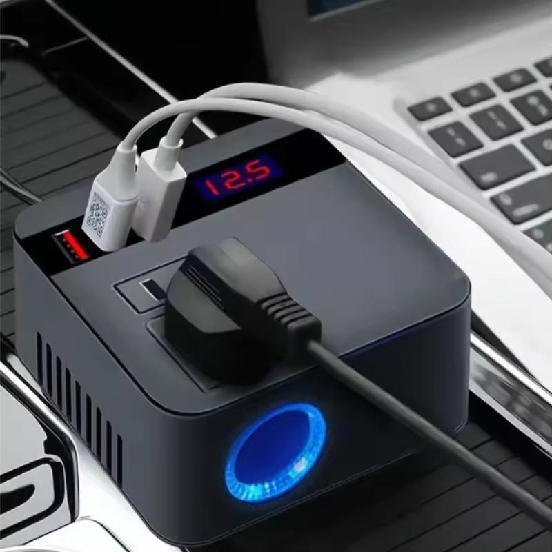 Automobile inverter, inverter with LED display screen, output current inverter adapter, inverter capable of fast charging