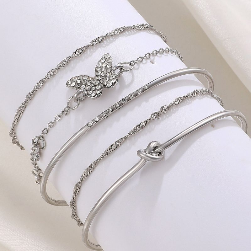Cross-Border New Arrival Alloy Combination Suit Bracelet Four-Piece Set Punk Hip Hop Creative Bracelet Suit Fashion Bracelet