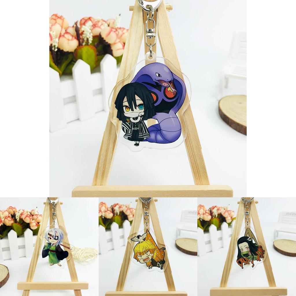 Demon Slayer Kimetsu No Yaiba Anime Laser Printed Hd Acrylic Pendant Keychain For Kids
