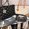 MLB Vintage Monogram Tote Bag - Large Capacity NY Jacquard Logo Handbag (Couple Style)
