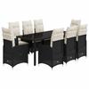 VidaXL Ensemble de bistro de jardin 9 pcs coussins noir poly rotin 3276994
