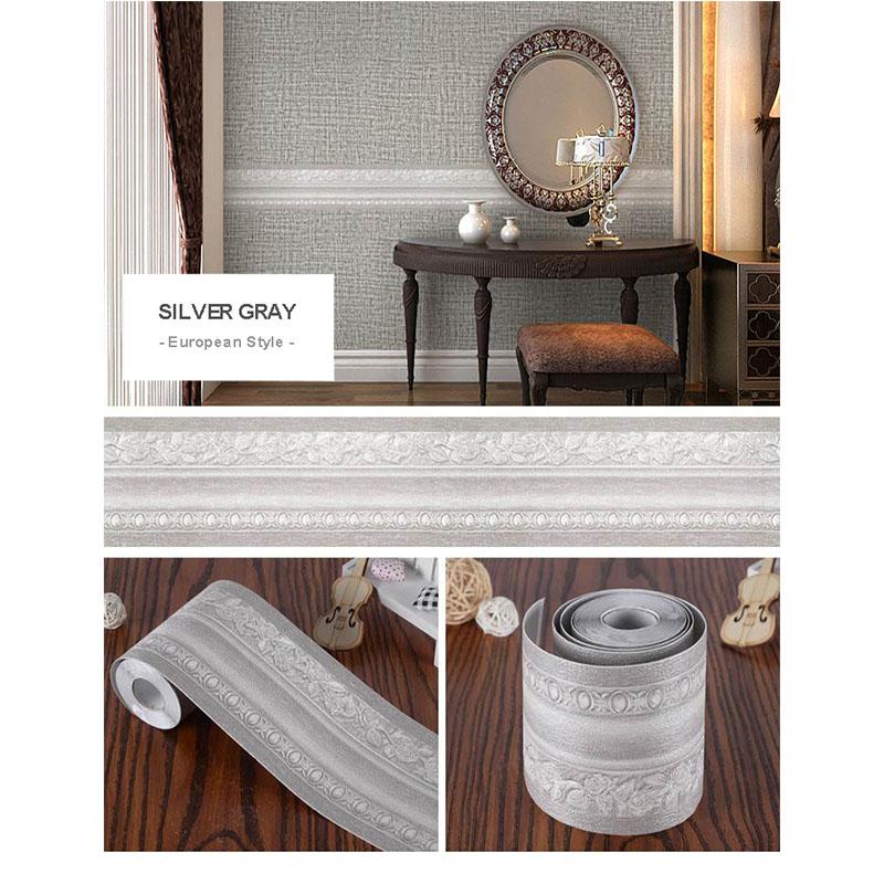 5M Waterproof Waistline Wallpaper Toilet Bathroom Self Adhesive Skirting Lines Decor Baseboard Corridor Floor Border 3D Stickers