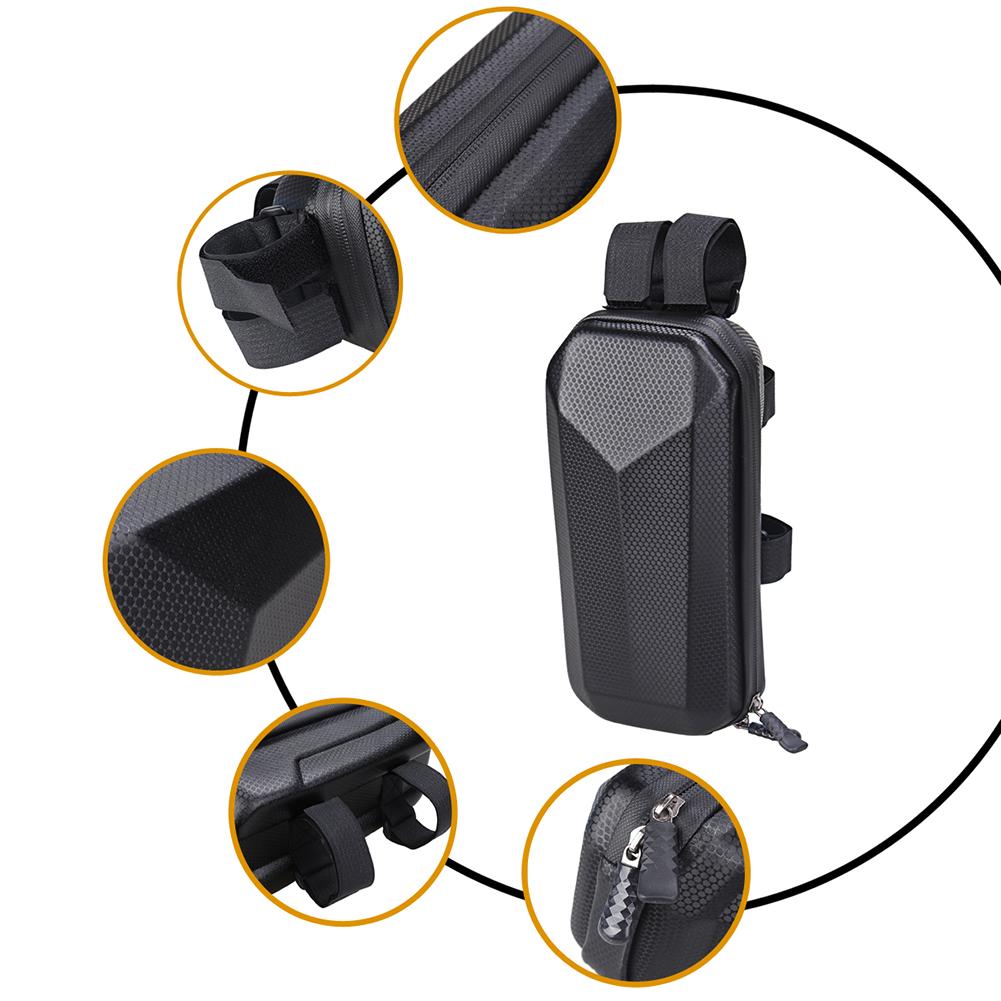 4-2L Portable Electric Scooter Handle Bar Bag Skateboard Hard Shell Front  Pouch Biking Waterproof EVA Hard Case Cycling Parts