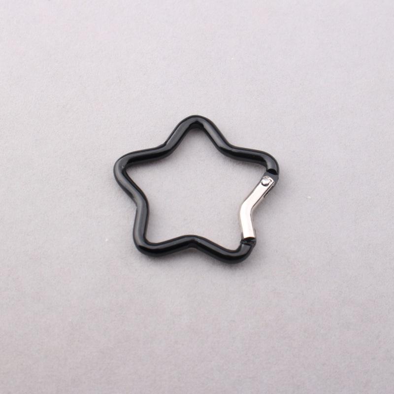 Quick Release Heart & Star Aluminum Carabiner Keychain – Multi-functional Outdoor Backpack Hook чёрный