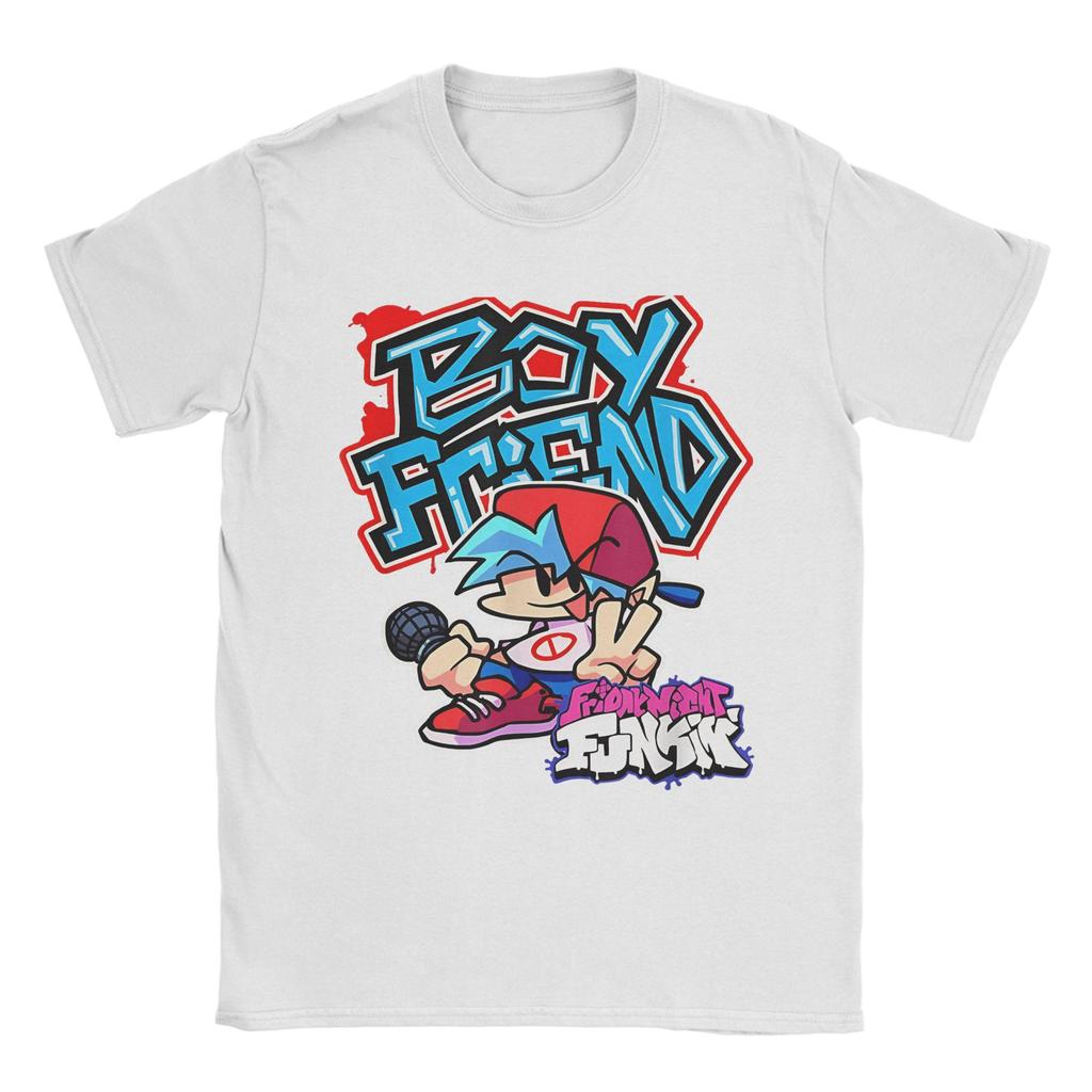 Friday Night Funkin Boyfriend Logo Tee Shirt for Men Women Graphic T Shirts Cotton Clothing