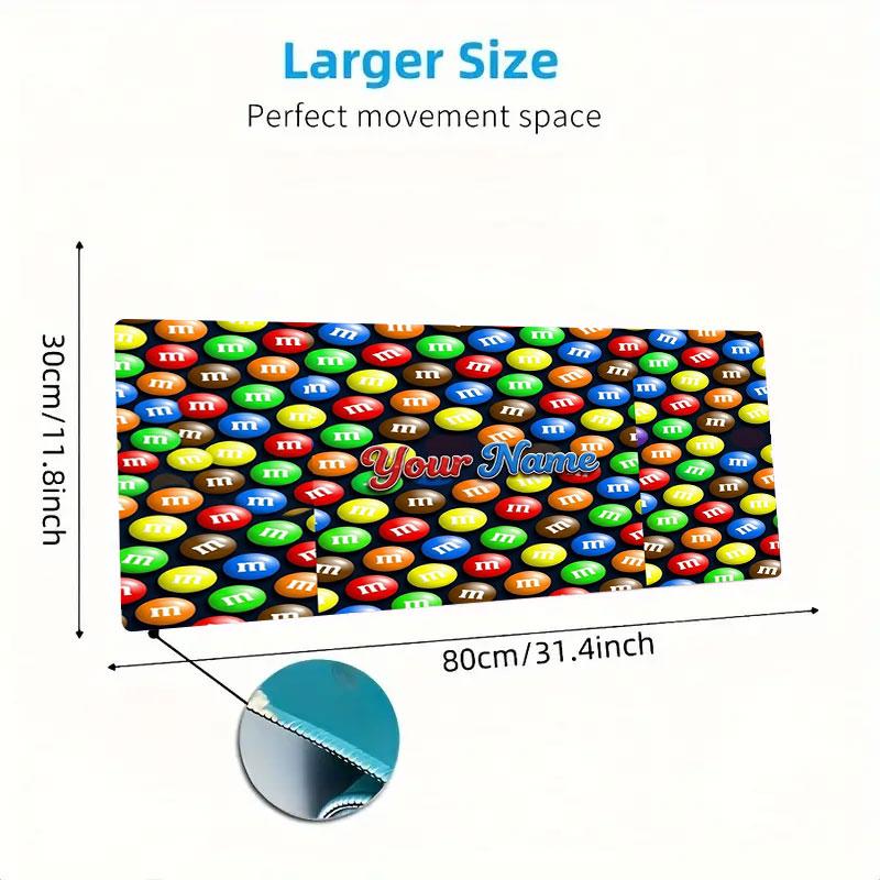 M&M's Custom Name Large Size Mouse Pad Large Gaming Table Cushion Non-slip Laptop Tablet Big Mousepad XXL Mat Mini PC Playmat With Lock edge