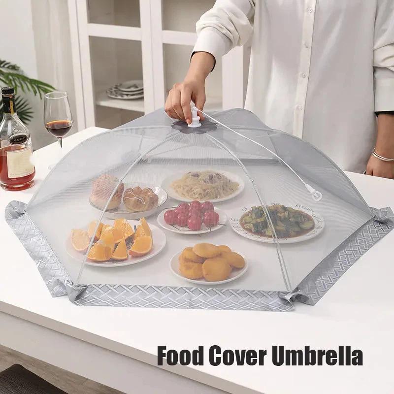 Food Cover Umbrella Table Dishes Mesh Cover Foldable Breathable Anti-Fly Food Net Tent