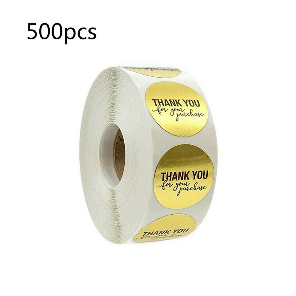 Buy Sticker 500Pcs/Roll Thank You For Your Purchase Stickers Round Gold ...