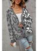 European & American Leopard Print Knitted Cardigan: Autumn/Winter, Mid-Length, Round Neck, Single-Breasted, Streetwear Style, Plus Size Sweater
