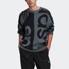 Adidas Originals Fashion Knit Crew Casual Sport Large Logo Sweater Men Tops Grey GN3317