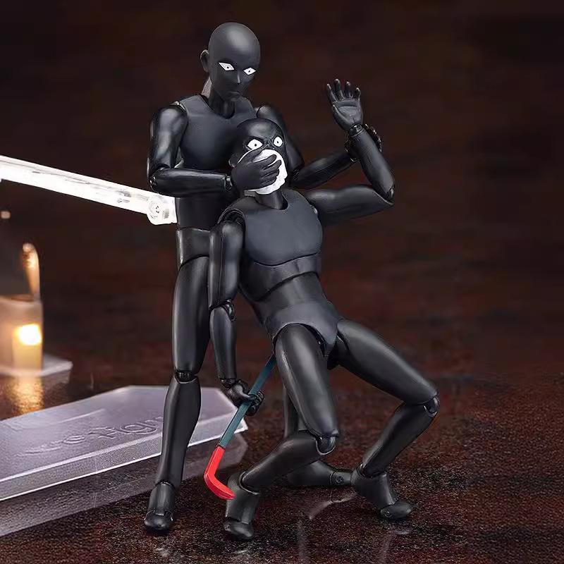 14cm Detective Conan Hanzawa Makoto Multiple Accessories Black Anime Figure Model Statue Fans Collection Desktop Ornament Toys