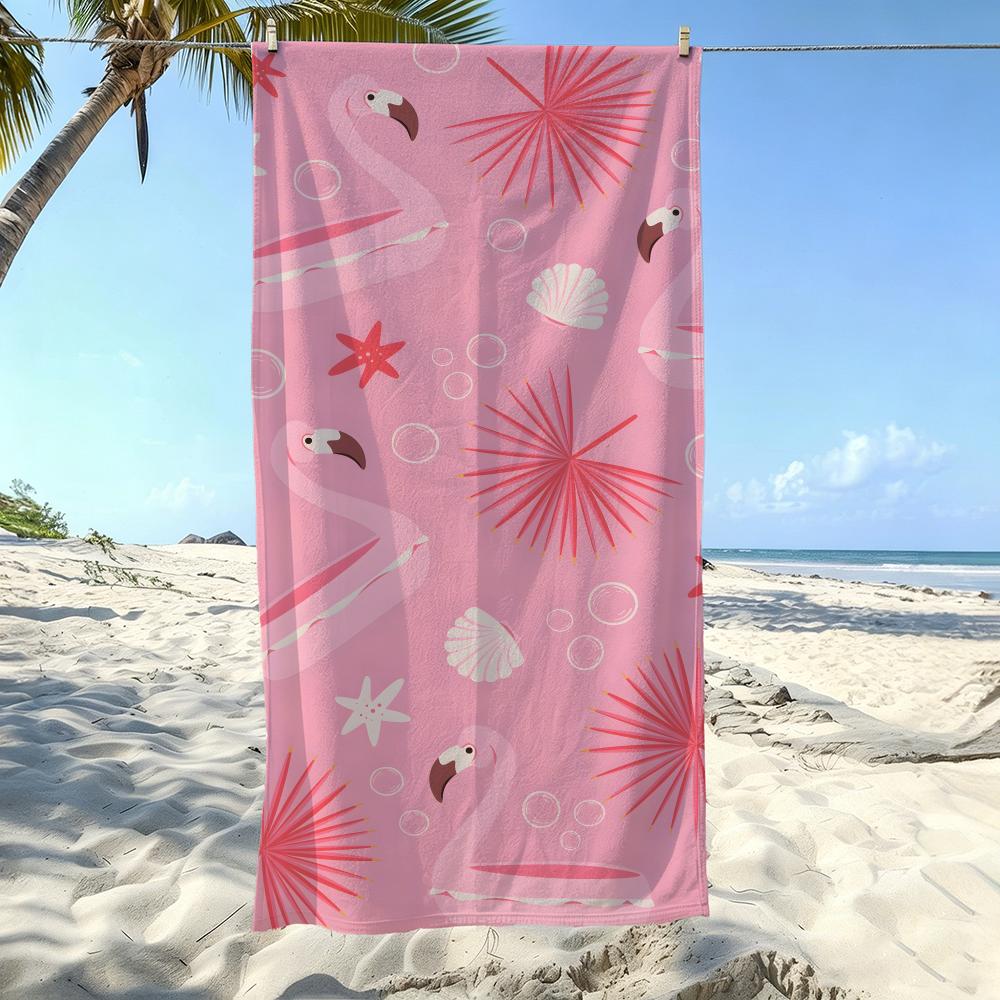 Bird F-Flamingos Towel Kids Microfiber Quick Dry Sandproof Towel, Boys Girls Summer Pool Beach Swim Towel
