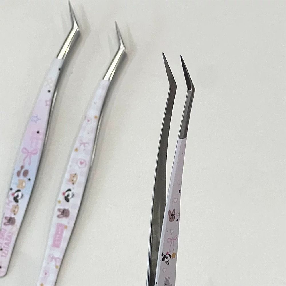 Stainless Steel Curved Stickers Tweezers Lashes Extension Tweezer Extensions Grafting