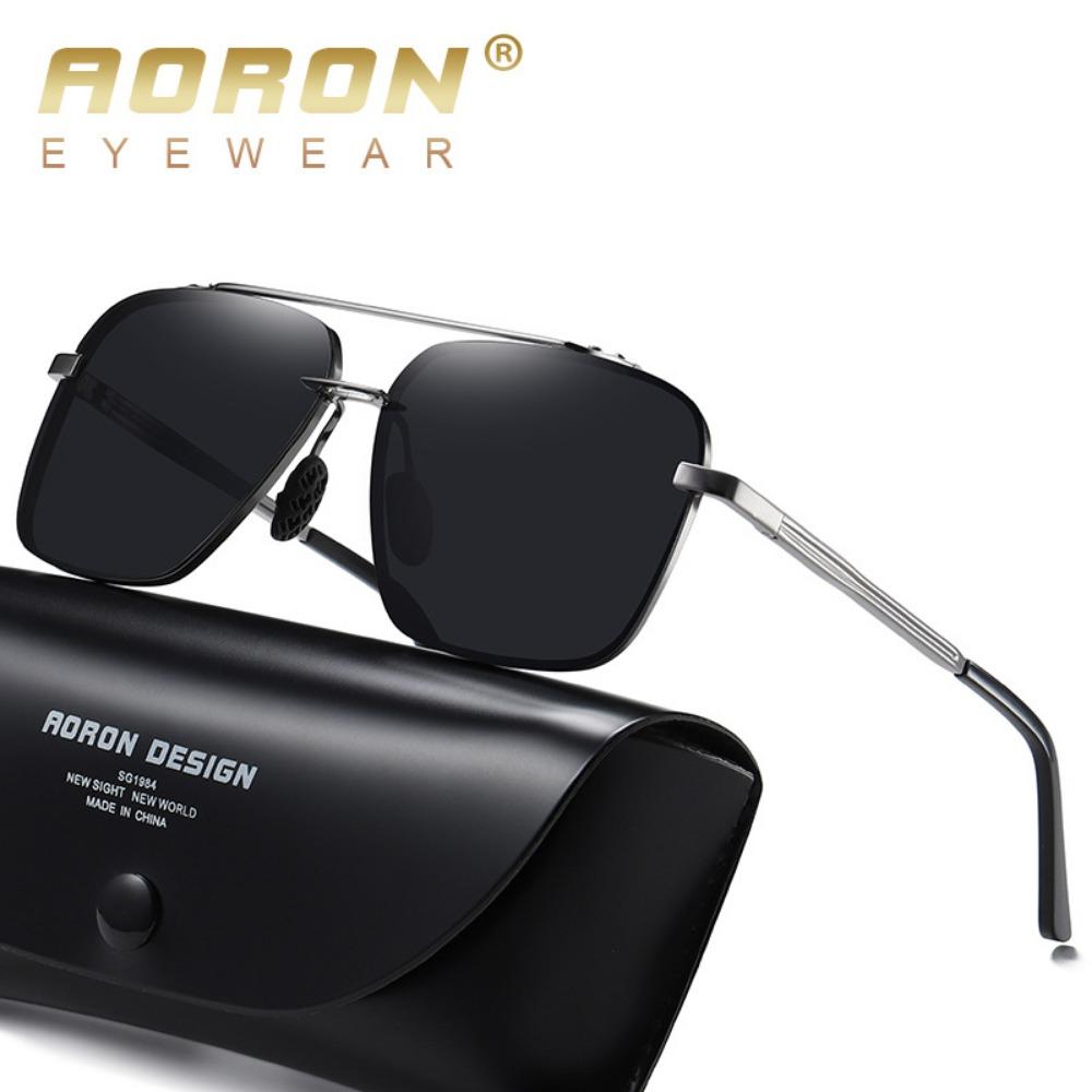 aoron Half-frame Square Sunglasses Men's Polarized Sunglasses Driving Night Vision Glasses
