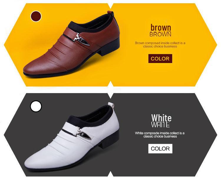 Aofu 2266 Men's Pointed Toe Slip-On Leather Formal Shoes