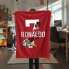 1PC CR7 Patterned Flannel Blanket Suitable For All Seasons for Home Decor Warmth and Comfort Gifts Holiday Present