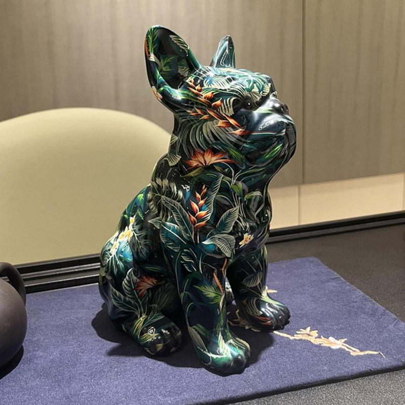 Colorful Dog Statue French Bulldog Home Decorations The Nordical Graffiti Animal Statue Decorative Figurines Gift For Dog Lovers