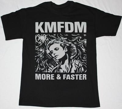 Vintage KMFDM BAND MORE & FASTER Cotton Black All Size Unisex Shirt TT099 Unisex T-Shirt