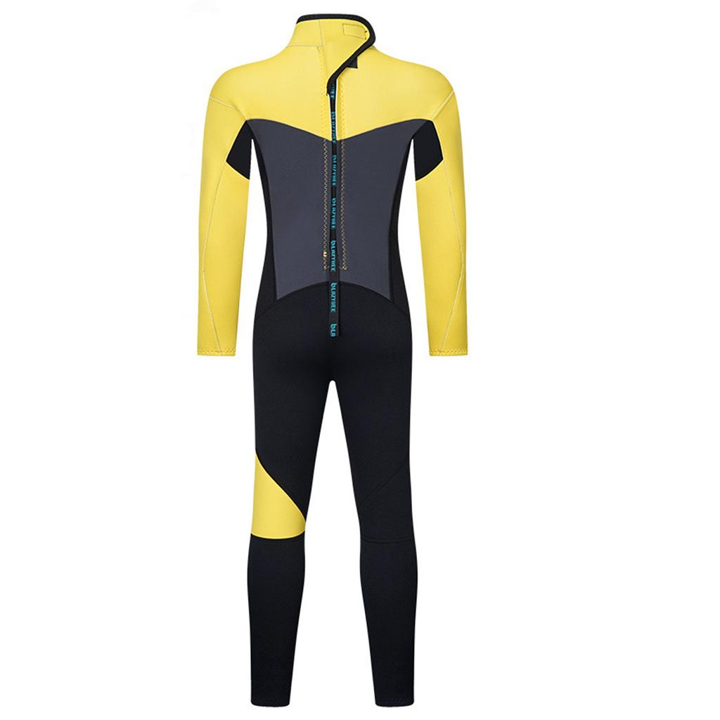 Unisex 3mm Neoprene Wetsuit Full Body Mock Neck Long Sleeve Back Zipper Color Block Swimwear