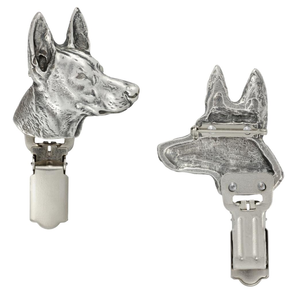 Pharaoh Hound, Kelb tal-Fenek – Brooch with a clip, holder for a start number – Design 01 | Art-Dog