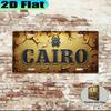 D Flat pc Vintage Aluminum Sign from Cairo (X Inch Retro Urban Style Gift for Travel Enthusiasts Commemorative Gift