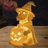 Halloween Ghost Dog Night Lamp Glowing Translucent Puppy Statue Figurine Holiday Party Home Office Bedroom Decorative Lamp Dog Lovers Gift