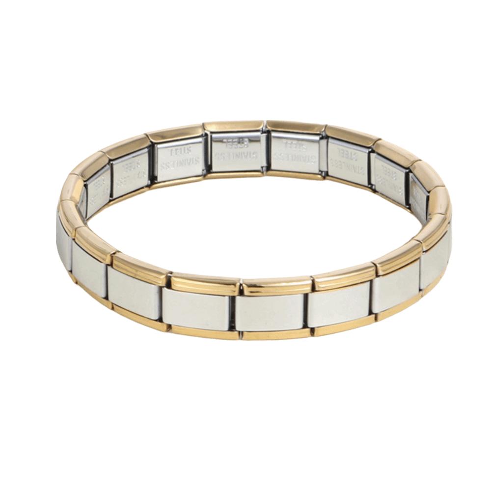 Stretchable Italian Chain Link Bracelet Square 9mm Modular Stainless Steel Bracelet Jewelry Making HipHop Elastic Hand Chain