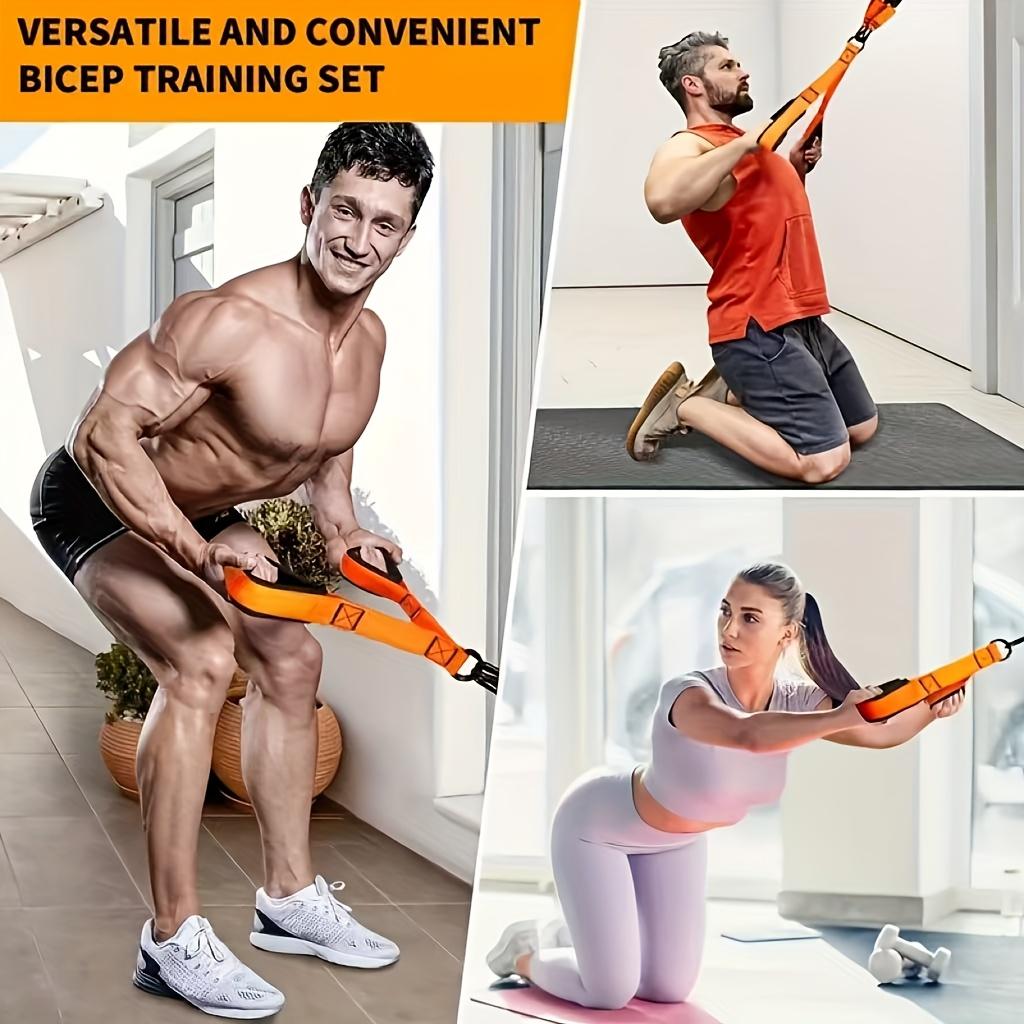 5pcs Heavy-Duty Latex Gym Resistance Training Set with 225lbs Capacity - Adjustable Resistance System, Door Anchor & 3 Bands for Lat