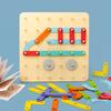 Children Wooden Toys Creative Board Nail Board Geometric Column Set Construction Puzzle Geometric Pegboard Montessori Sensory