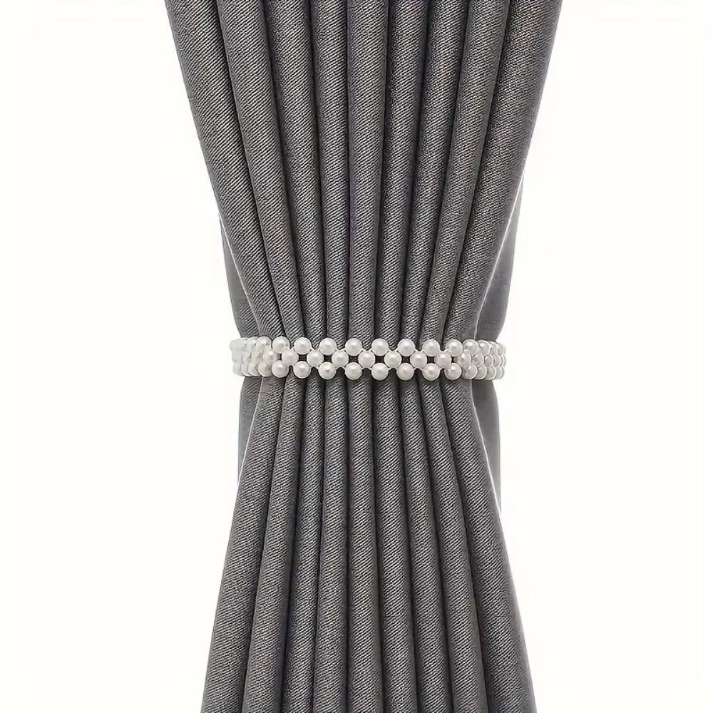 Creative Imitation Pearl Curtain Ties Elastic Adjustable Hexagonal Curtain Tiebacks Decorative Practical