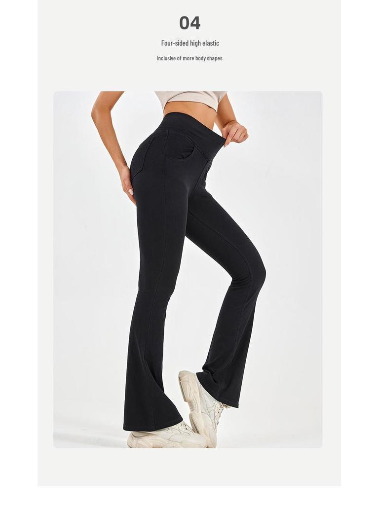 High Waist Flared Denim Yoga Pants - Women's Fitness & Casual Style