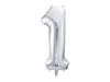 Partydeco Balon Foliowy Cyfra 1 86Cm Srebrny