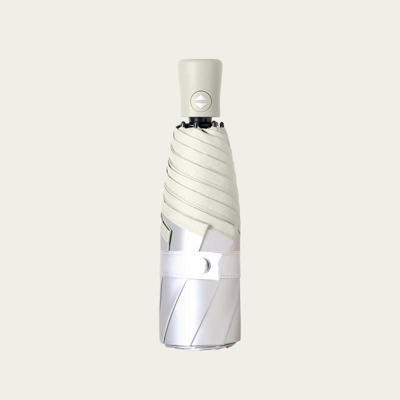 2023 Fully Automatic Pocket Umbrella Titanium Silver Plated UV Protection Compact Mini Umbrella Can Let Go of The Handbag