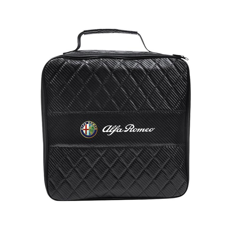 

Car Charging Cable Storage Bag Trunk Organizer For Alfa Romeo 147 MiTo Giulia 156 159 Stelvio 4C Giulietta Brera Disco Volante