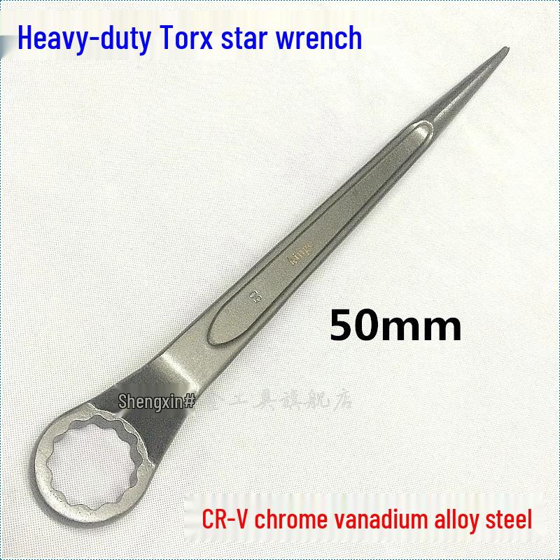 Heavy-Duty 50mm Single-Head Torx Wrench with Pointed Tail kingo