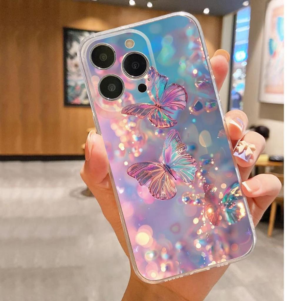 Butterfly Anti-Drop Clear Case for iPhone 14/15/16/17 Pro Max