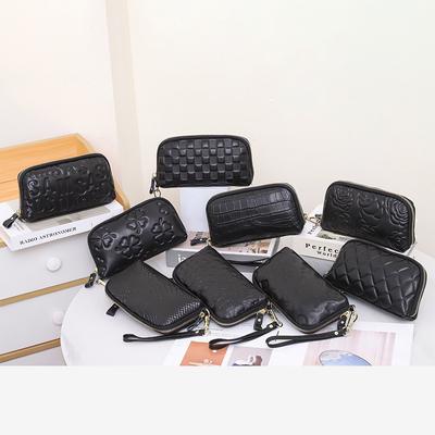 Top Layer Cowhide Cowhide Wallet Niche Luxury Women's Bag Versatile Hand Grab Bag Simple and Fashionable Mobile Phone Bag